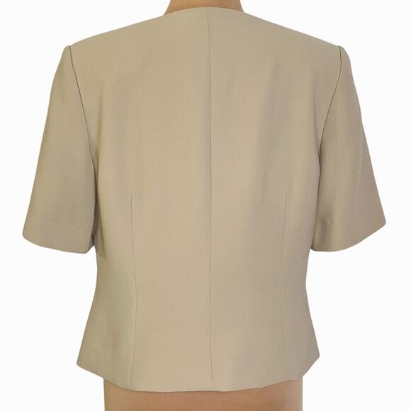 Vintage Pendleton Polyester Pant Suit 2 Piece 12/14 Beige Lined Short Sleeve Top - Picture 5 of 12